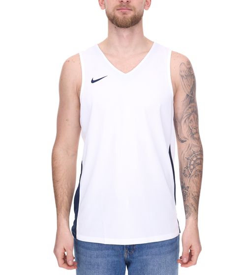 NIKE Team Basketball Herren Tank-Top mit DryFit Sport-Shirt Trainings-Shirt NT0199-101 Weiß/Dunkelblau