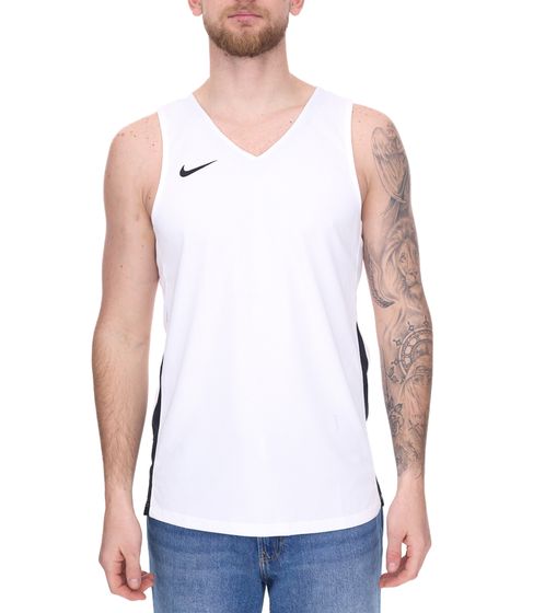 NIKE Team Basketball Herren Tank-Top mit DryFit Sport-Shirt Trainings-Shirt NT0199-100 Weiß/Schwarz