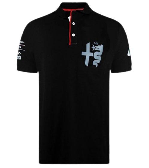 ALFA ROMEO Silvere Tribute men's polo shirt, short-sleeved shirt ARR_PCPOA96 black