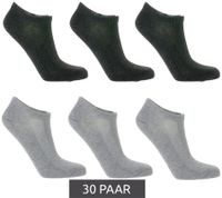 30 Paar TASTIQ Sneaker-Socken schlichte Baumwoll-Socken in Geschenkbox Sport-Socken Grau, Schwarz, Weiß, Blau, Grün oder Rosa