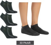 30 Paar TASTIQ Sneaker-Socken schlichte Baumwoll-Socken in Geschenkbox Sport-Socken Grau, Schwarz, Weiß, Blau, Grün oder Rosa