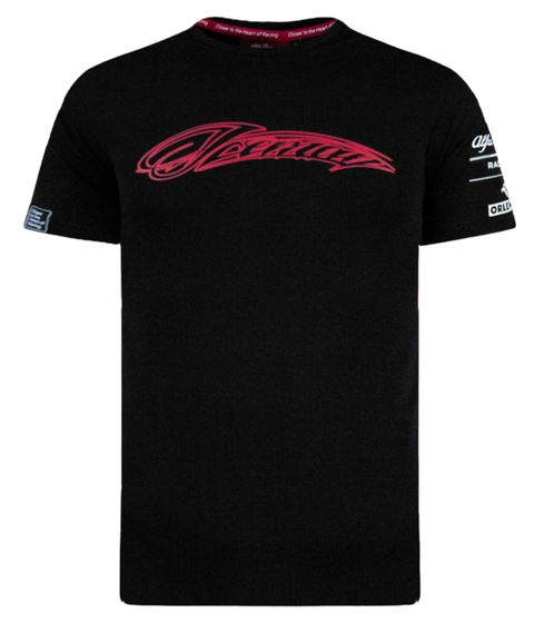 T-shirt à manches courtes pour hommes ALFA ROMEO Stealth avec logo Kimi Räikkönen Iceman ARR_KRTS762 noir/rouge