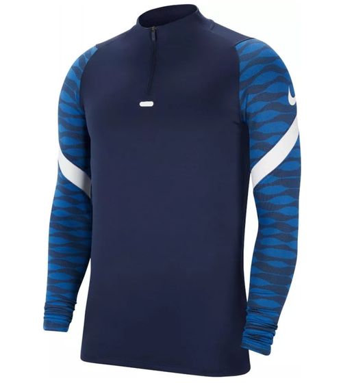 NIKE Strike 21 Dry Drill Veste d'entraînement à manches longues pour hommes avec demi-fermeture éclair Veste de sport avec Dry Fit CW5858-451 Bleu