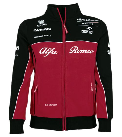 ALFA ROMEO Veste de survêtement pour hommes avec col montant, veste en coton, veste de loisirs ARR_RTCSW23 rouge/noir