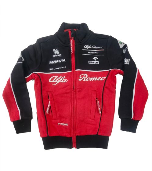 ALFA ROMEO Sweat-Jacke mit Stehkragen für Jungen Freizeit-Jacke ARR_RTCSWK25 Rot/Schwarz