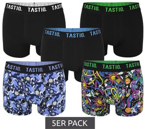 Lot de 5 caleçons pour hommes TASTIQ dans une boîte cadeau avec caleçon en coton imprimé espace Tas/1/BCX5/SPAC noir/coloré