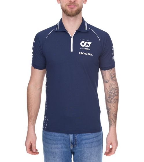 ALPHATAURI Formel 1 F1 Herren Baumwoll-Shirt Polo-Shirt Freizeit-Shirt SAT23024 Dunkelblau