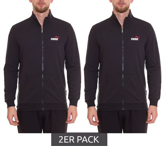 2er Sparpack PUMA Men Ess 2 Col Track Jacket nachhaltige Herren Sweat-Jacke Trainings-Jacke Baumwolle 679633 01 Schwarz