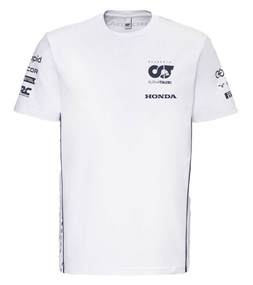 ALPHATAURI Formula 1 F1 men's cotton shirt, round neck, leisure shirt SAT23026 white