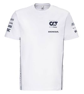 ALPHATAURI Formula 1 F1 men's cotton shirt, round neck, leisure shirt SAT23026 white