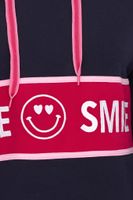 ZWILLINGSHERZ Hoodie Damen Kapuzen-Pullover mit Statement Print Baumwoll-Sweater Dunkelblau oder Beige