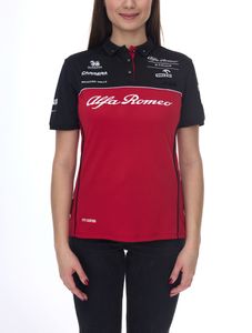 ALFA ROMEO Damen Polo-Shirt Freizeit-Shirt Kurzarm-Shirt ARR_RTCPOW21 Rot/Schwarz