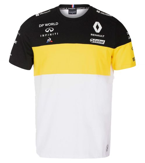 Le Coq Sportif Fomel 1 F1 Renault men's T-shirt short-sleeved shirt cotton shirt 2010953 black/white/yellow