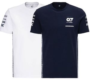 ALPHATAURI Formula 1 F1 men's cotton shirt, round neck, casual shirt SAT23026 dark blue or white