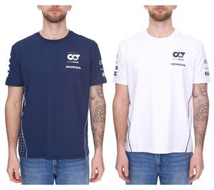 ALPHATAURI Formel 1 F1 Herren Baumwoll-Shirt Rundhals-Shirt Freizeit-Shirt SAT23026 Dunkelblau oder Weiß