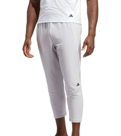 adidas D4T Yoga men's 7/8 training pants, sustainable fitness pants with AeroReady IB8978 gray