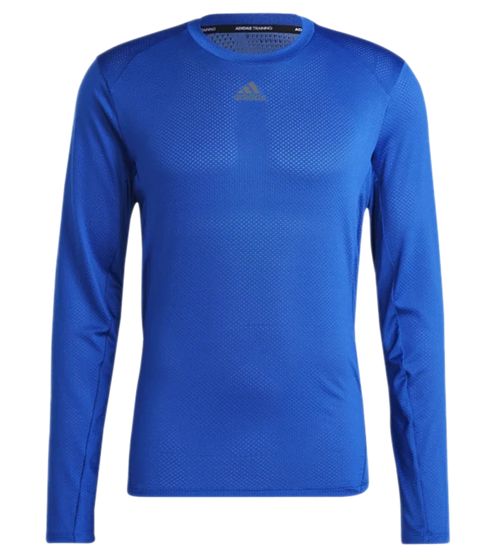 adidas men's long-sleeved shirt with AEROREADY technology sports top fitness shirt HM6071 blue