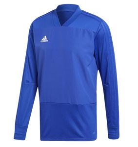 adidas Condivo 18 men's sweatshirt with Climalite football jersey sports shirt CG0381 blue