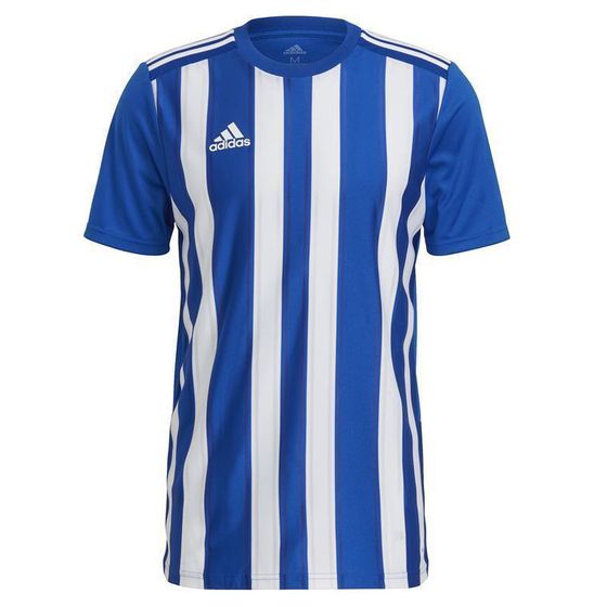 adidas Striped 21 men's sports shirt sustainable training shirt with AEROREADY technology striped fitness top GH7321 royal blue/white