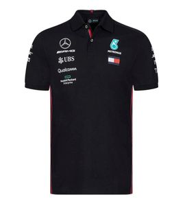 Mercedes-Benz AMG Petronas F1 men's polo shirt, short-sleeved shirt, cotton shirt 141191040 100 black