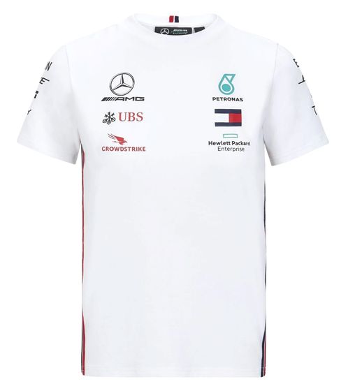 T-shirt en coton à manches courtes pour hommes Mercedes-Benz AMG Petronas F1 141101065 200 blanc