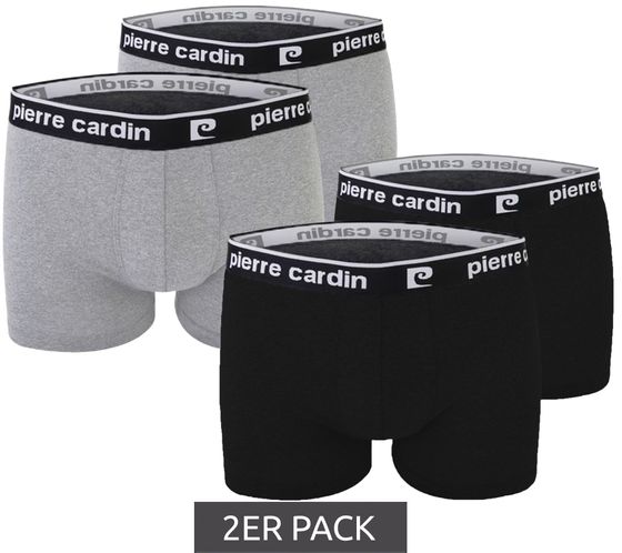 2er Pack Pierre Cardin Herren Baumwoll-Boxershorts Unterwäsche R808 Schwarz oder Grau