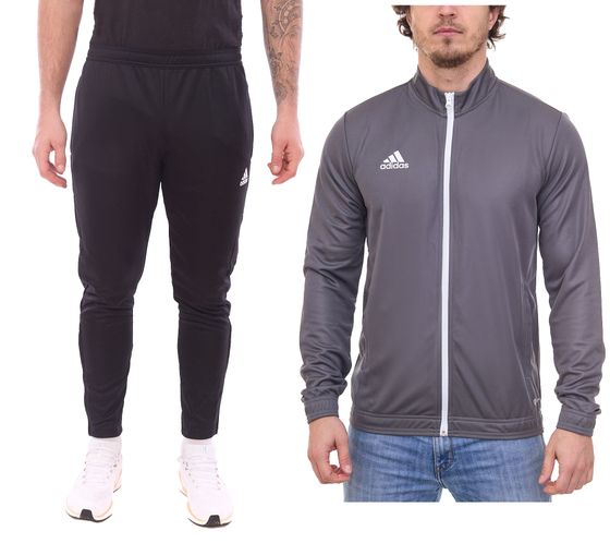 adidas Entrada 22 men's jogging suit, sustainable presentation suit with AEROREADY H57523/HC0333 Black/Gray