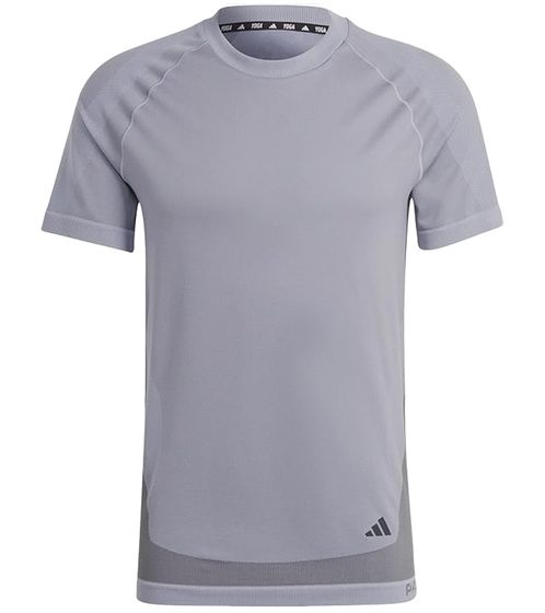 adidas Herren Yoga-Shirt mit mit AEROREADY-Technologie T-Shirt IB9014 Grau/Lila