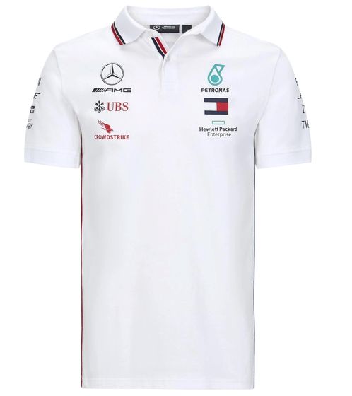 Mercedes-Benz AMG Petronas F1 polo homme chemise à manches courtes chemise en coton 141101068 200 blanc