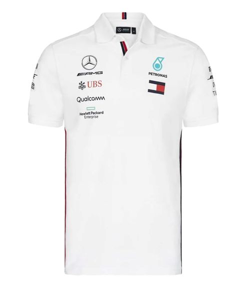 Mercedes-Benz AMG Petronas F1 polo homme chemise à manches courtes chemise en coton 141191040 200 blanc