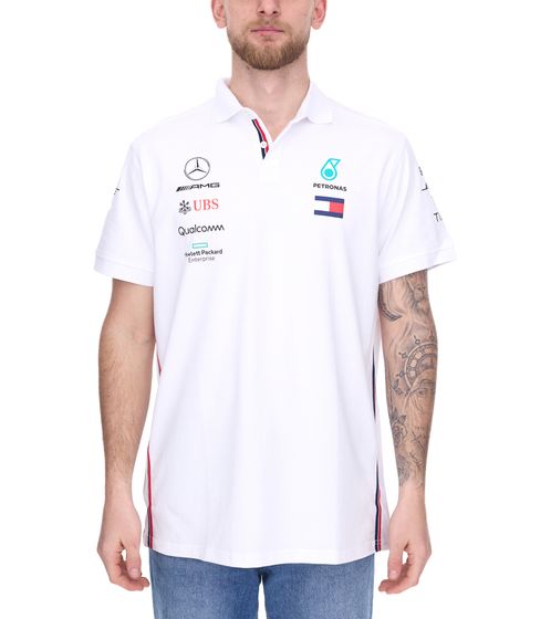 Mercedes-Benz AMG Petronas F1 Herren Polo-Shirt Kurzarm-Shirt Baumwoll-Shirt 141191040 200 Weiß