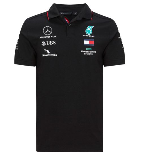 Polo à manches courtes pour homme Mercedes-Benz AMG Petronas F1, chemise en coton 141191040 100 noir