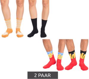 2 Paar TASTIQ Baumwoll-Socken mit Print lange Strümpfe in Geschenkbox TAS/1/CSX2 mit Pommesdruck oder mit Latte Macchiato Print 2 Paar TASTIQ Baumwoll-Socken mit Print lange Strümpfe in Geschenkbox TAS/1/CSX2 mit Pommesdruck oder mit Latte Macchiato Print