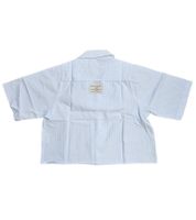 Denim Project Camicia da Donna in Cotone Camicia Crop con Volant Camicia a Maniche Corte DPW10023-015 W076 Bianca Denim Project Camicia da Donna in Cotone Camicia Crop con Volant Camicia a Maniche Corte DPW10023-015 W076 Bianca