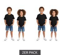 Pack of 2 PUMA Base children's sports shirts for boys and girls, sustainable cotton T-shirt with logo 678260 02 black