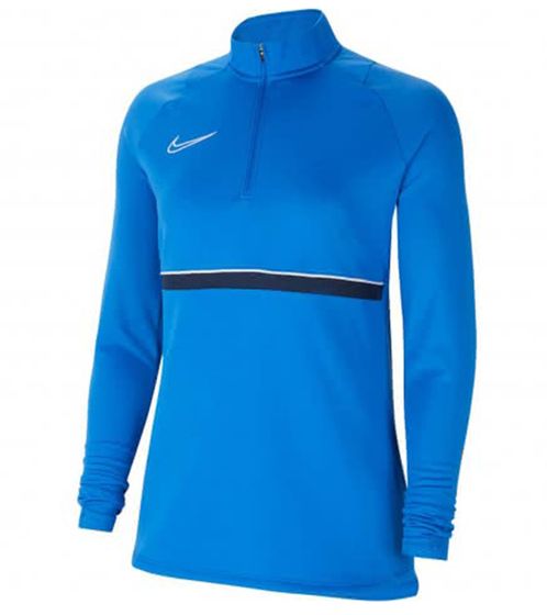 NIKE Academy 21 Dry Drill Longsleeve Damen Trainingsjacke mit Half-Zip Sportjacke mit Dry-Fit CV2653-463 Blau