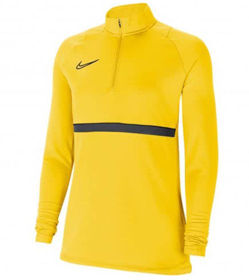 NIKE Academy 21 Dry Drill Longsleeve Damen Trainingsjacke mit Half-Zip Sportjacke mit Dry-Fit CV2653-719 Gelb