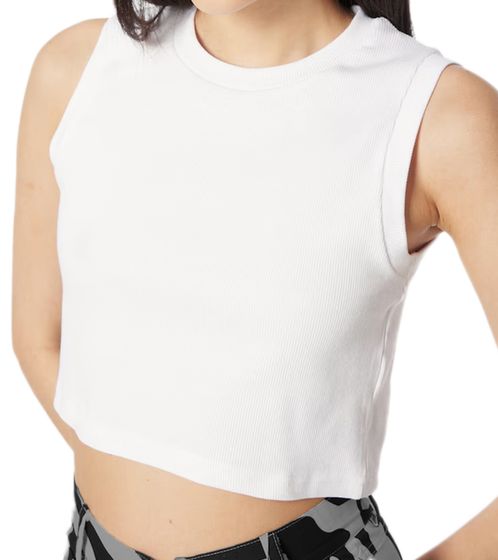 Denim Project Niki women's tank top in cropped design cotton shirt JIBDPW082 W010 white