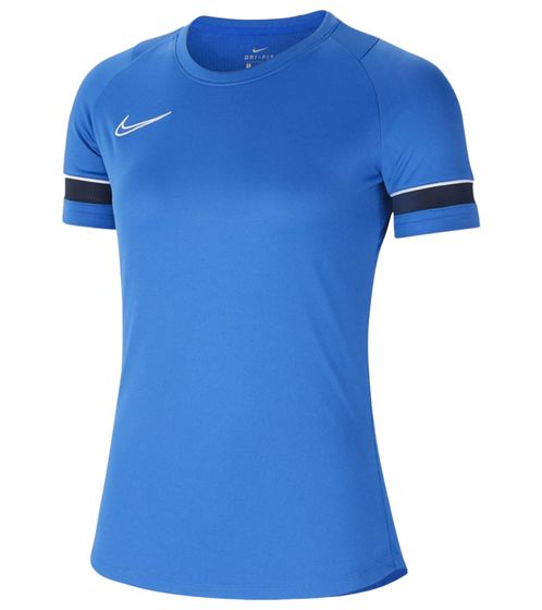 NIKE Academy 21 Women's Training Shirt with Dri-FIT Technology Sports Shirt Short Sleeve Shirt CV2627-463 Blue