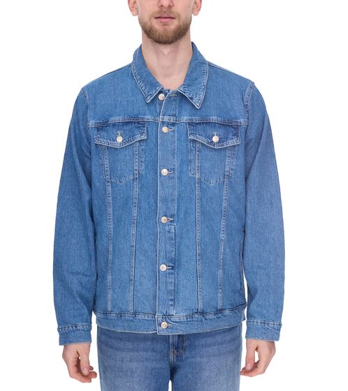 Denim Project Herren Jeans-Jacke Denim-Jacke Basic-Jacke Freizeit-Jacke DP3730 559 Blau