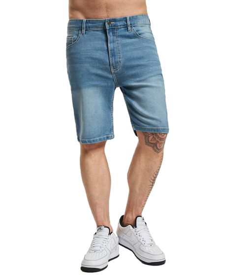 Denim Project Jeans pour Homme Bermuda en Coton Uni Short d'été DP3800 554 Bleu