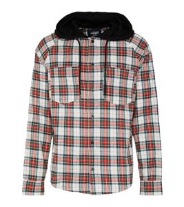 Denim Project men's checked shirt jacket long-sleeved shirt with chest pockets cotton jacket flannel shirt DP-10022 white/red/green/blue