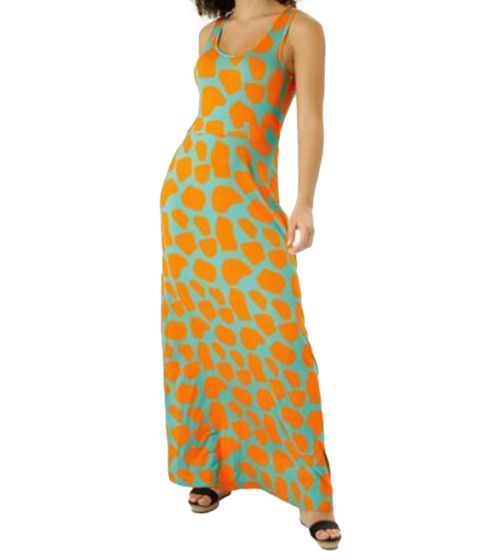 Aniston CASUAL women's jersey dress with colorful print maxi dress turquoise/orange