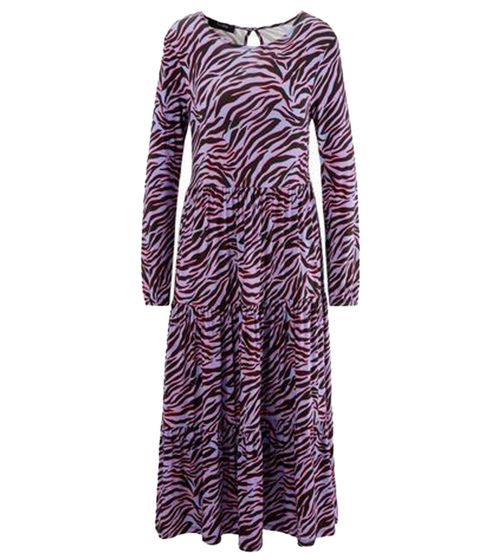 Aniston Casuals women's summer dress with animal print maxi dress 3172 5116 black/purple/blue