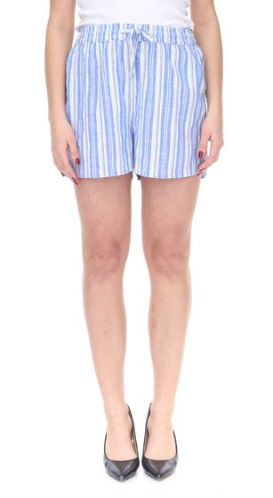 ONLY Toni Shorts Damen Sommer-Hose kurze Baumwoll-Shorts im Streifen-Design 2365 8134 Blau/Weiß