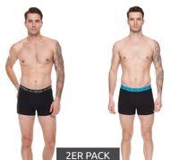 Lot de 2 boxers homme Kappa avec lettrage de la marque et logo caleçon 351K1JW ADN noir/bleu
