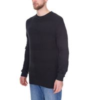 Denim Project Herren Strick-Pullover mit dezenter Musterung Baumwoll-Pullover Winter-Pullover Langarm-Shirt DP-10023-073 Weiß oder Schwarz