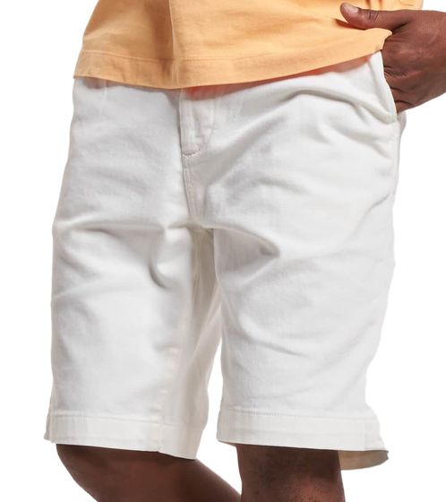 Denim Project Herren Chino-Bermudashorts Jeans-Shorts Denim-Shorts DP3870 487 Weiß