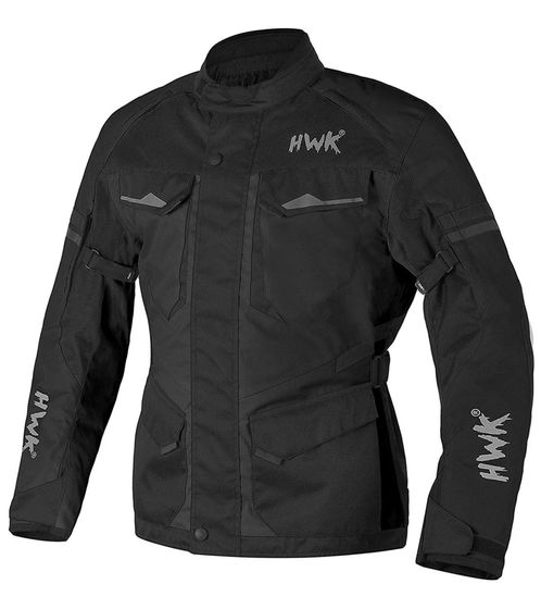 HWK Adventure/Touring Herren Motorrad-Jacke mit 600D Cordura-Material Motorsport-Jacke mit herausnehmbarem Thermofutter Schwarz