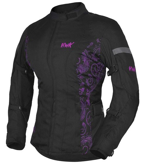 HWK Adventure/Touring Women's Motorcycle Jacket with 600D Cordura Material Motorsport Jacket with Removable Thermal Lining Black/Pink